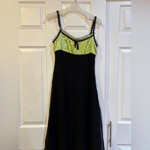 Silk Black & Green Dress